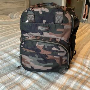 Camo Print Backpack Diaper Bag Large